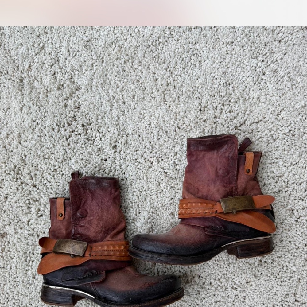 AS 98 Leather Ankle Boots - Brown and Tan
